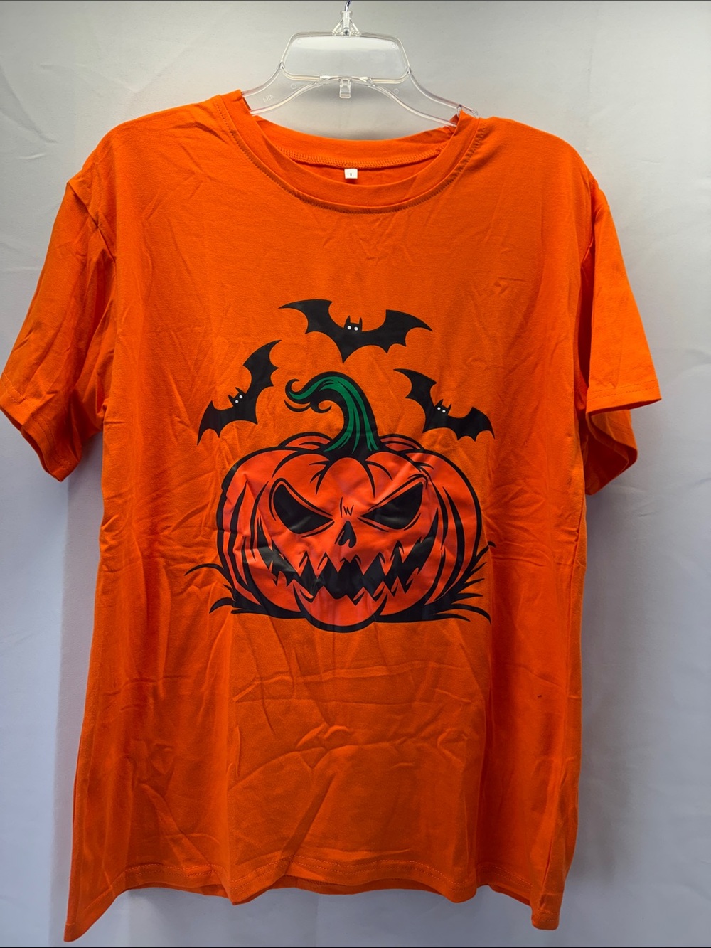 Sz Large Halloween pumpkin bat T-shirt